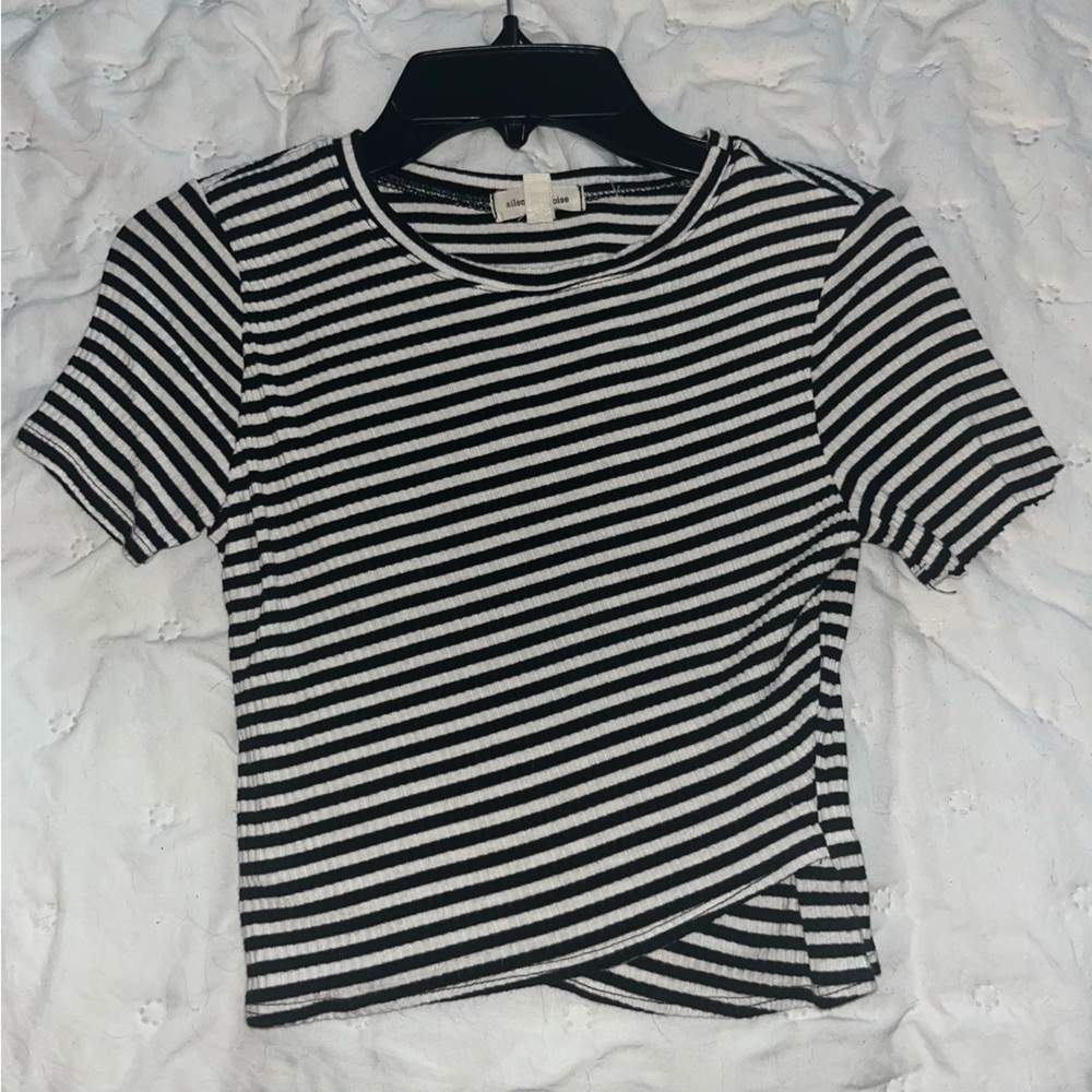 Black and White Striped Women's Sweater